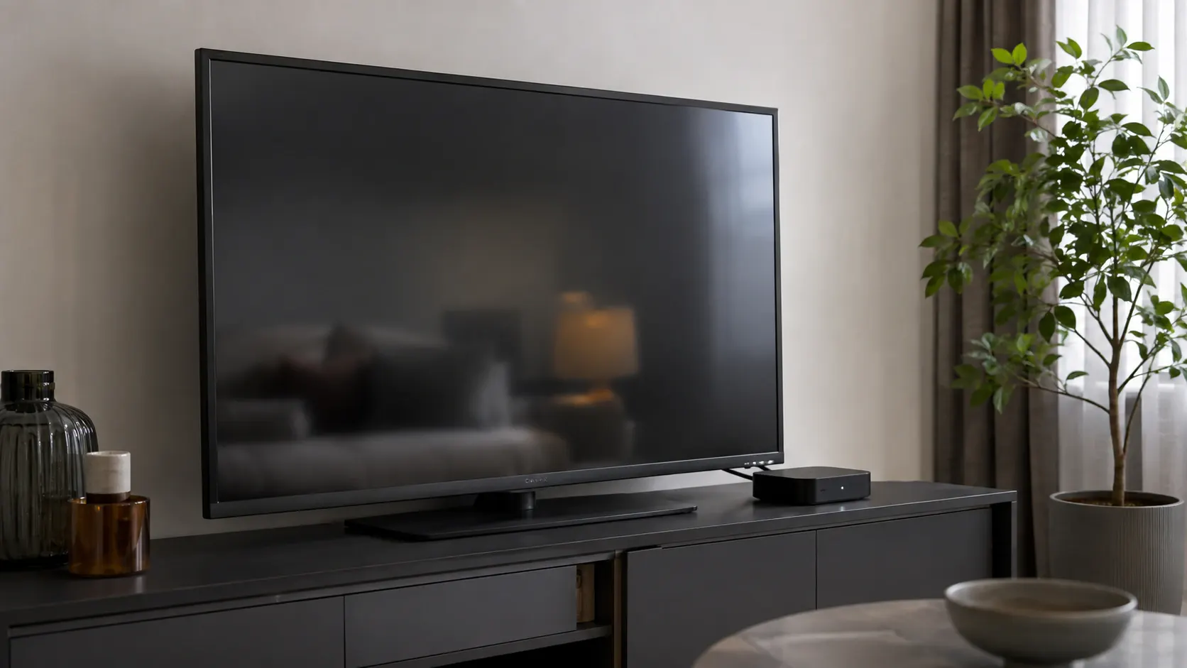 Téléviseur moderne dans un salon